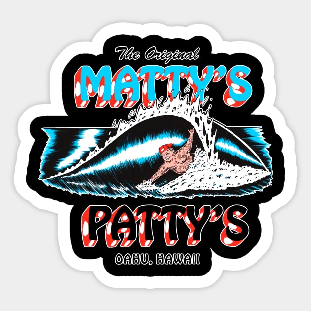 Matty Matheson Patty Surf Hawaii Funny Sticker by Loweryo Judew